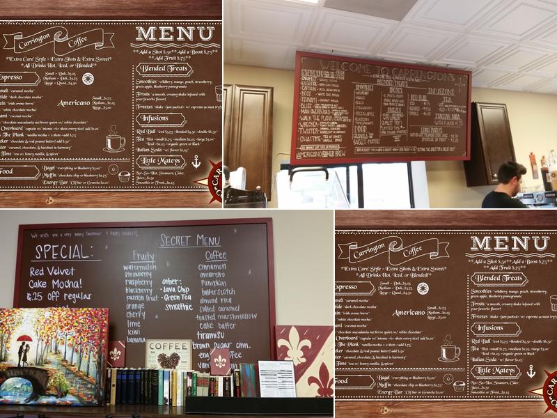 Carrington Coffee Company Menu