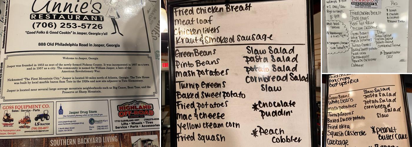 Annie's Menu