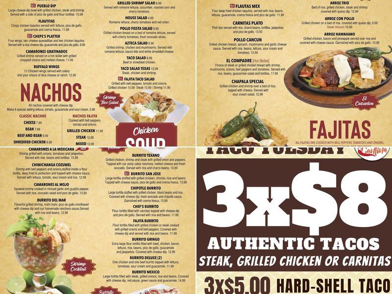 Pueblo Cantina Jasper Menu
