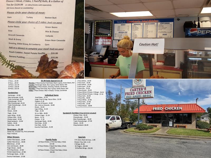 Carter's Fried Chicken Menu