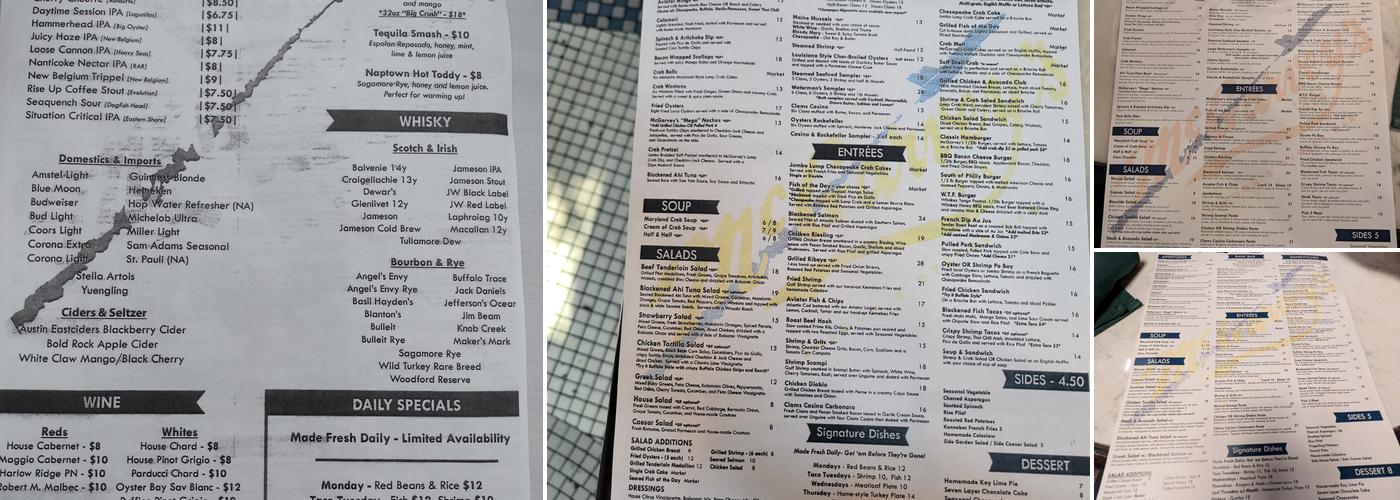 McGarvey's Menu