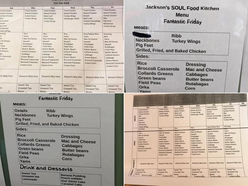 Jackson's Soul Food Kitchen Menu