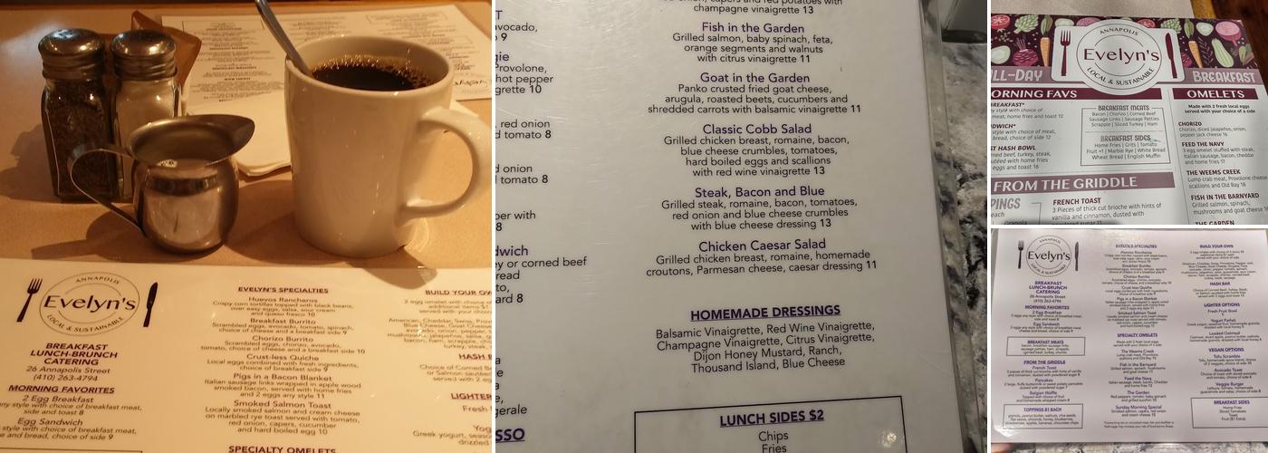 Evelyn's Menu