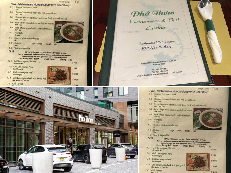 Pho Thom Menu