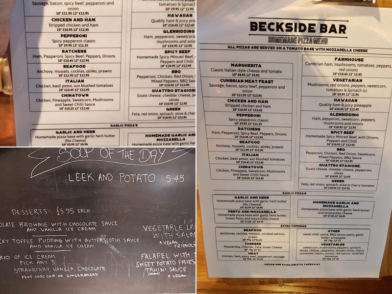 Beckside Bar Menu