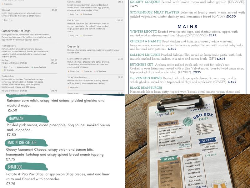 The Drovers Rest Menu