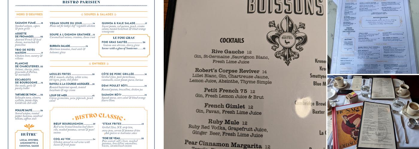 Petit Robert Bistro Menu