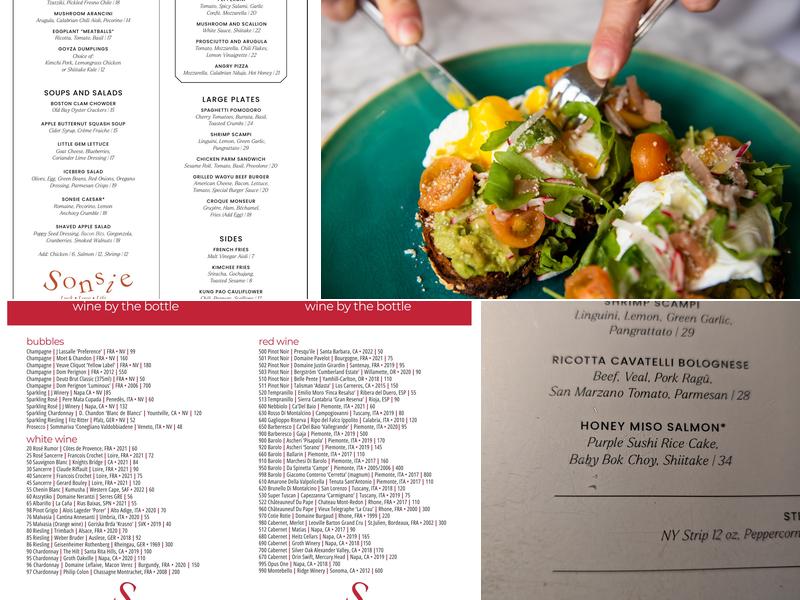 Sonsie Menu