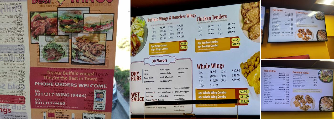 America's Best Wings in Laurel Menu