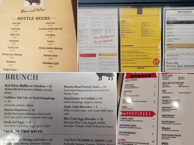Mad Cow Grill Menu