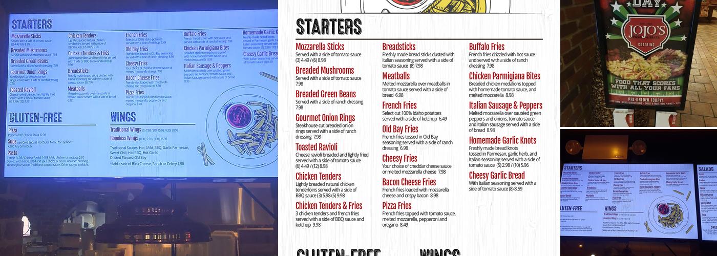 JoJo's Pizza & Pasta Main Street Menu