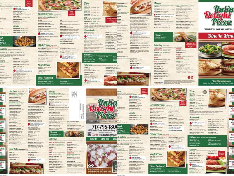 Italian Delight Pizzeria Menu