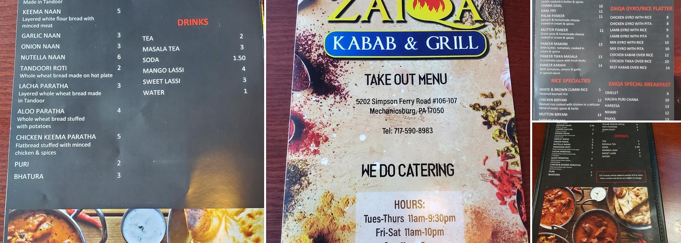 Zaiqa Kabab & Grill Menu
