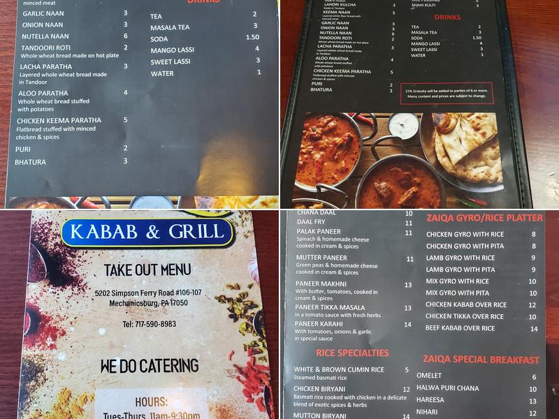 Zaiqa Kabab & Grill Menu