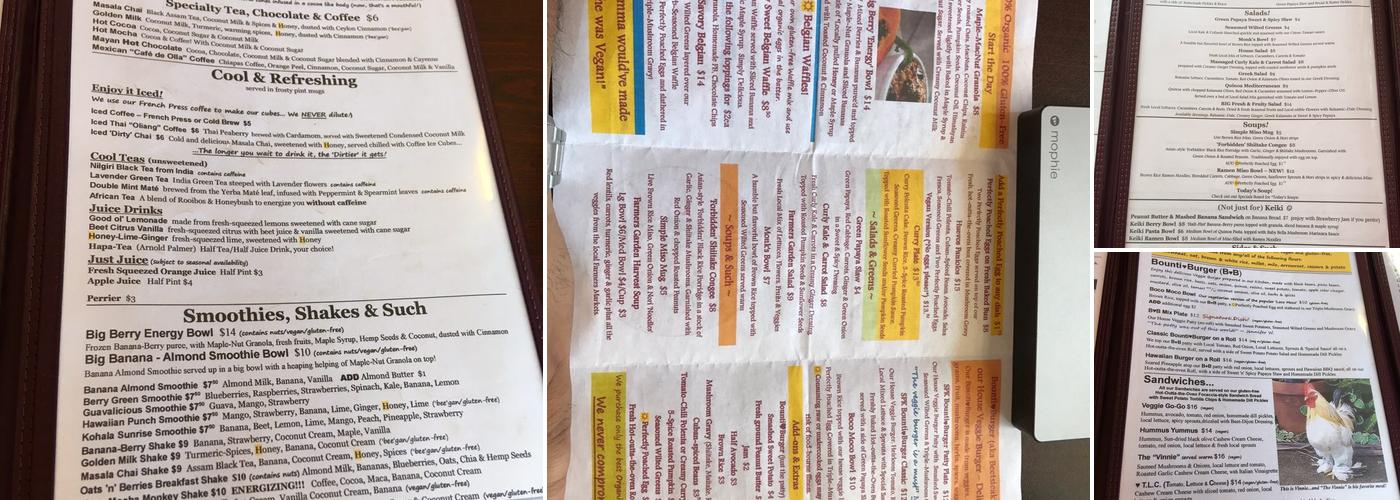 Sweet Potato Kitchen and Bakery Menu