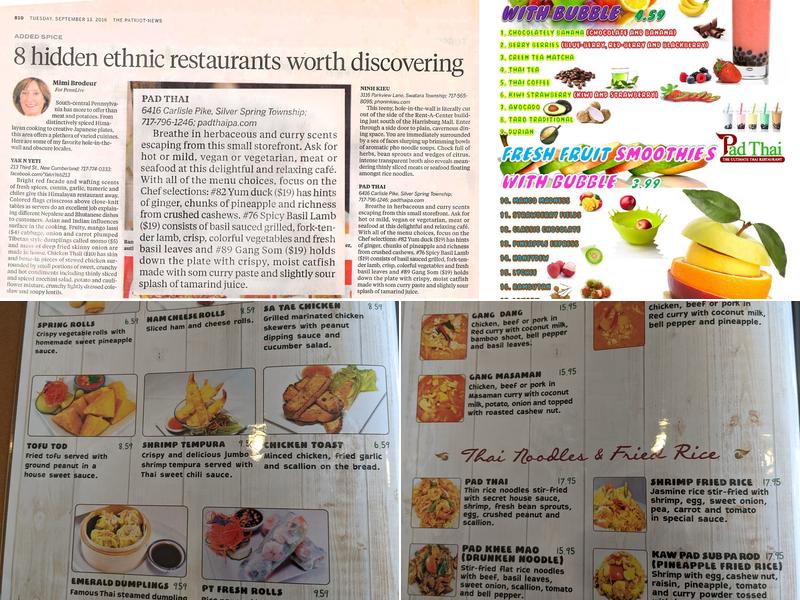 Pad Thai Restaurant Menu