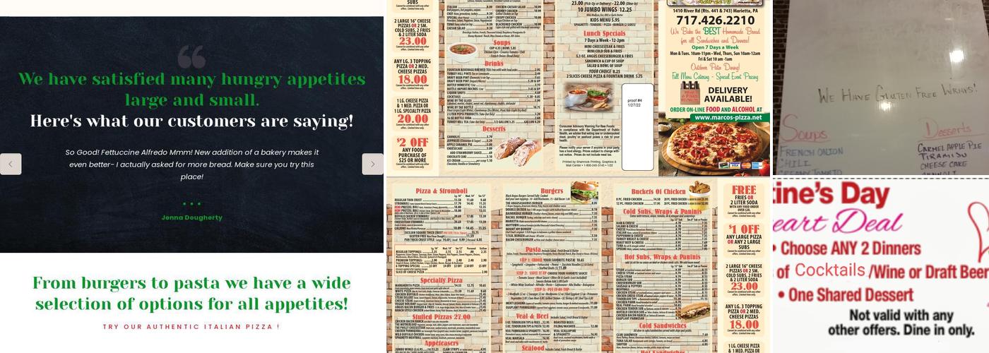 Marco's Restaurant & Pizzeria Menu