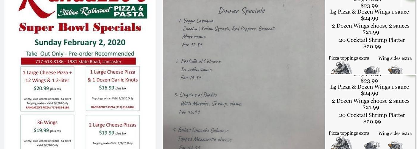 Randazzo's Menu