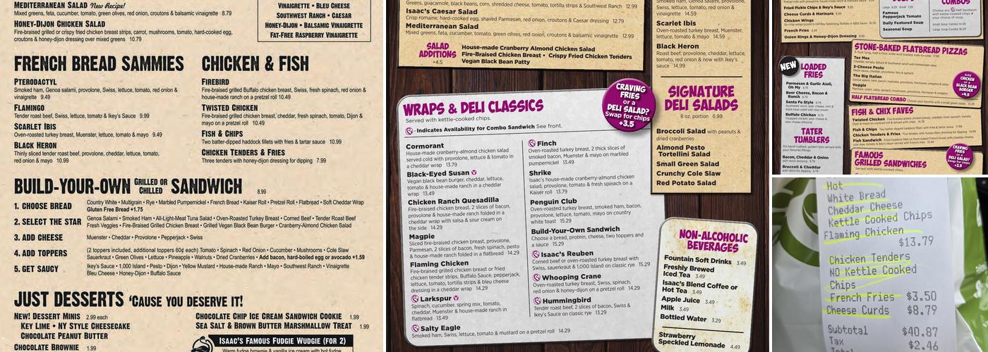 Isaac's Craft Kitchen & Brewery- Mount Joy Menu