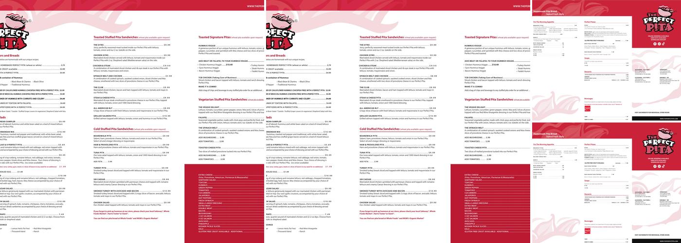 Perfect Pita Menu