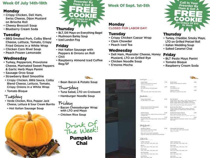 Elm Tree Cafe at Bomberger's Menu