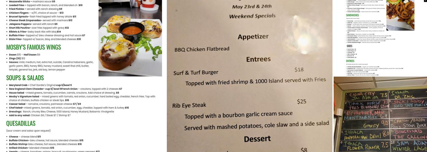 Mosby's Pub Menu