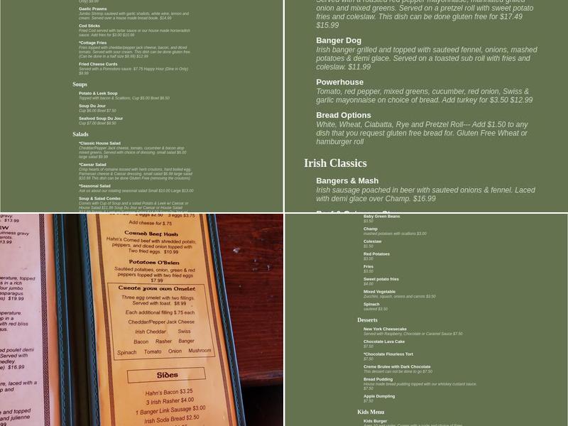 O'Lordan's Menu