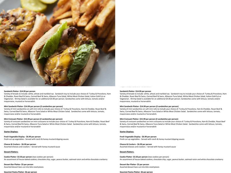 Café Blue Menu