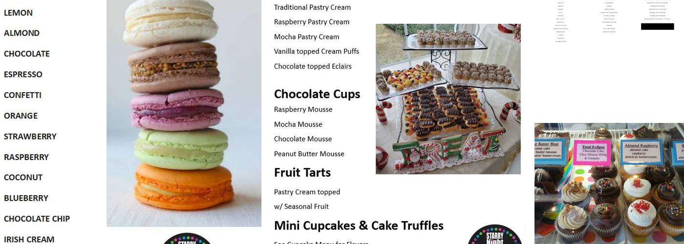Starry Night Bakery Menu
