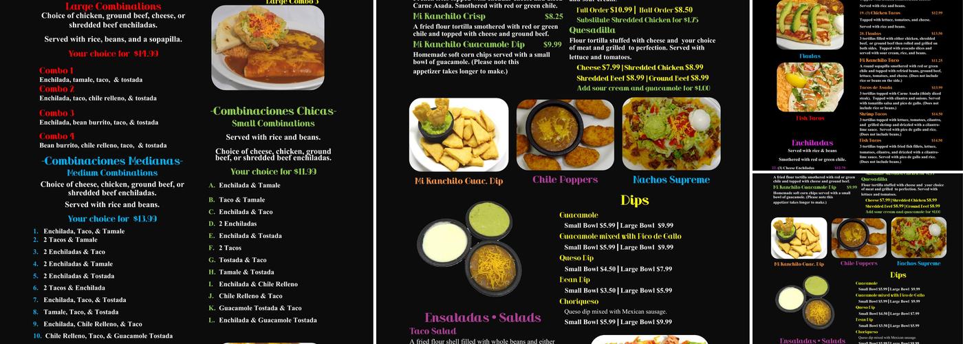 Mi Ranchito Menu