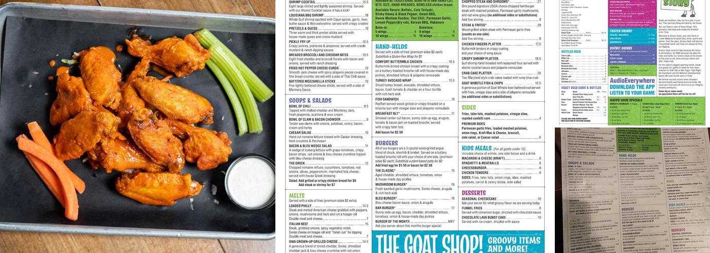 Groovy Goat Menu