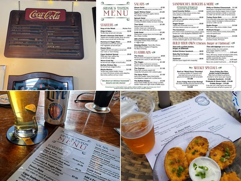 Shank's Tavern Menu