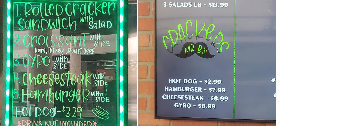 Crackers Menu