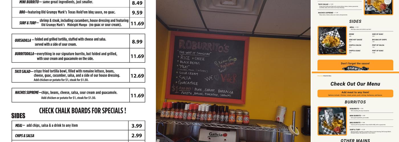 Roburrito's Menu