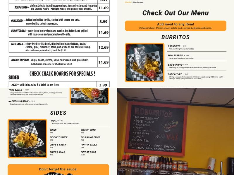 Roburrito's Menu