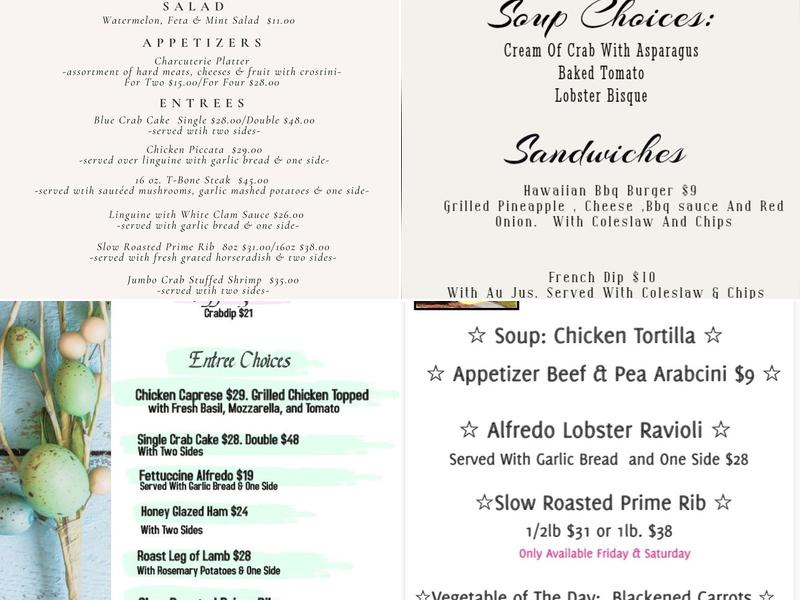 Conewago Inn Menu