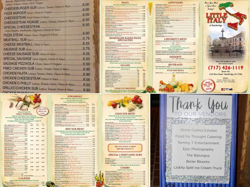 Little Italy Italian Restaurant Menu