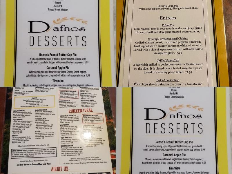 Dafnos Menu