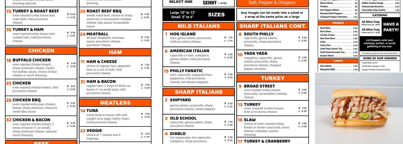 HOAGEEZ Menu