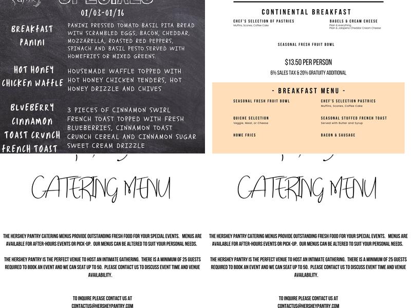 The Hershey Pantry Menu