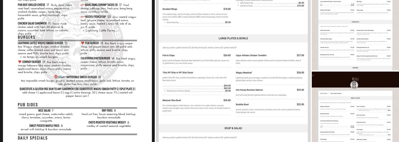 Rotunda Brew Pub Menu
