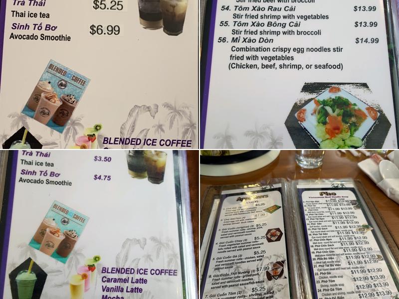 Pho Miss Saigon Menu