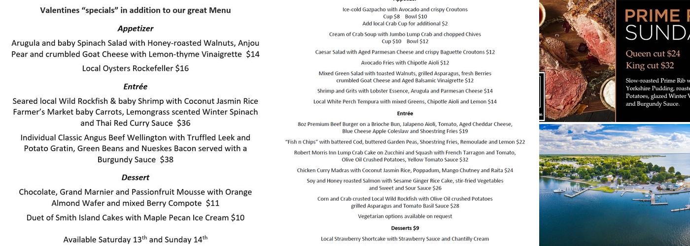 Robert Morris Inn Menu