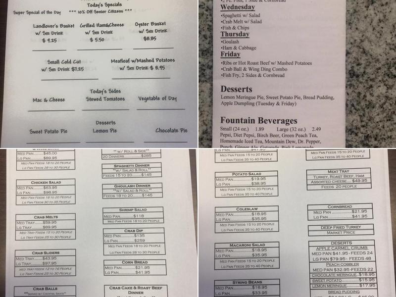 Kool's Carry-Out Menu