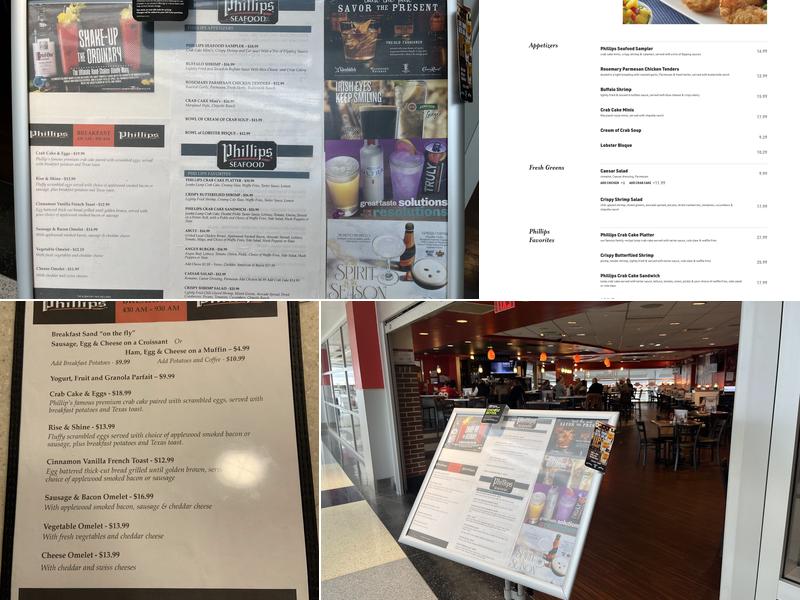 Phillips Seafood Restaurant Menu