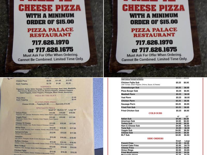 Pizza Palace Menu