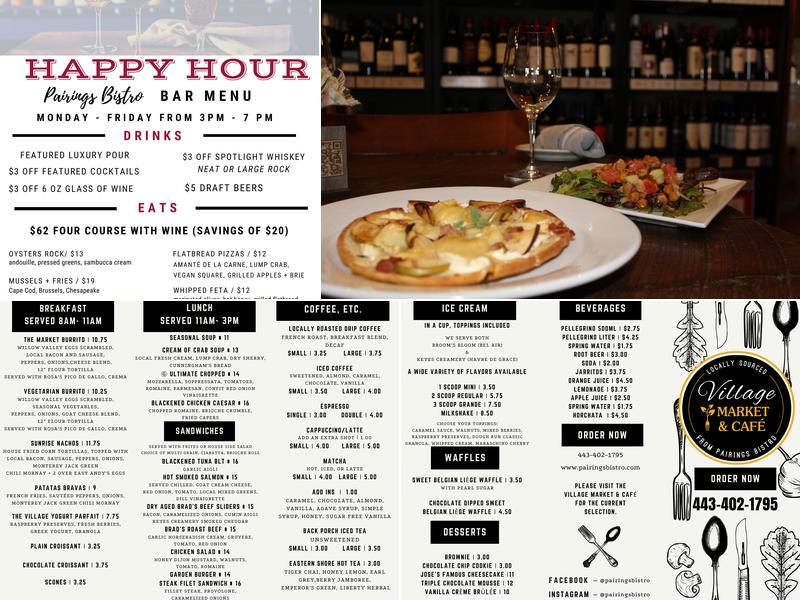 Pairings Bistro Menu
