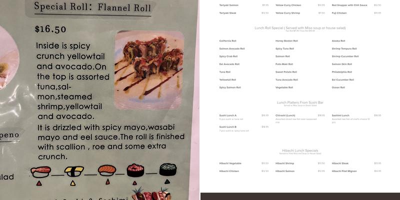 Fuji Sushi Menu