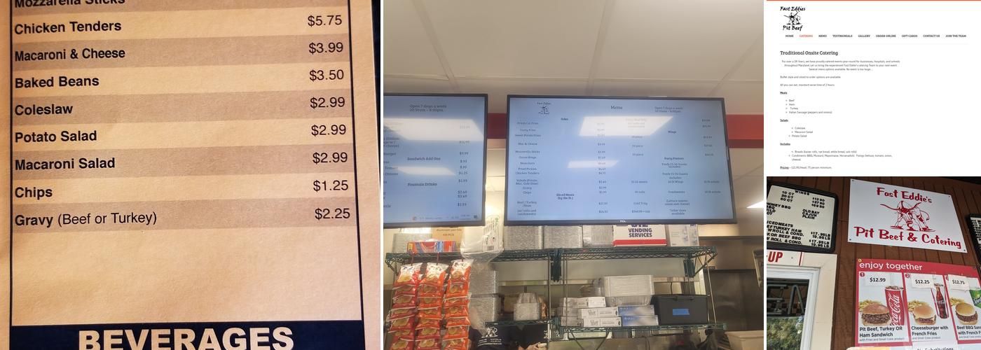 Fast Eddie's Pit Beef Menu