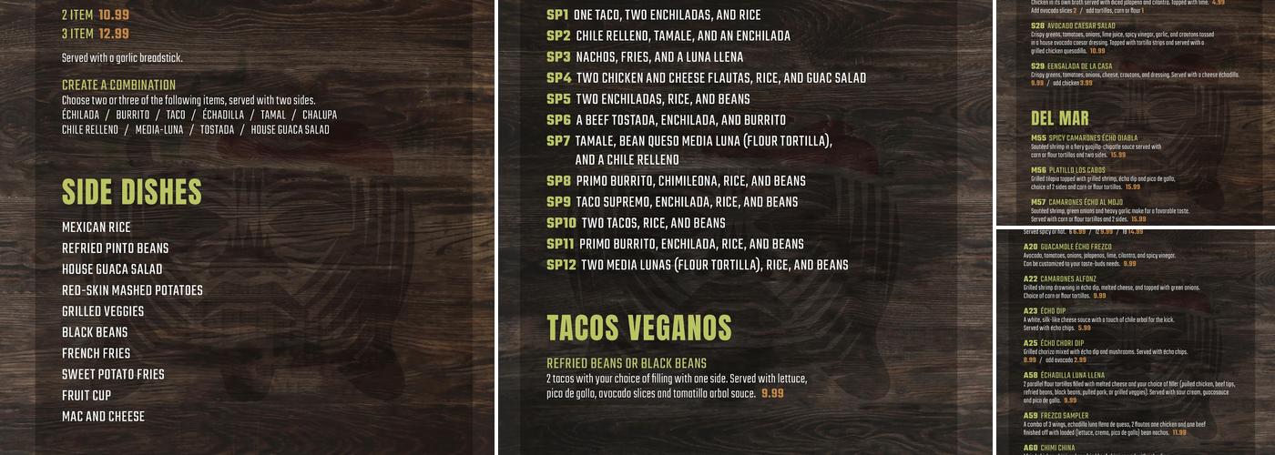 Echo Frezco Menu